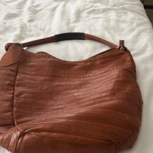 Everyday Leather Hobo Tote in Cognac Brown